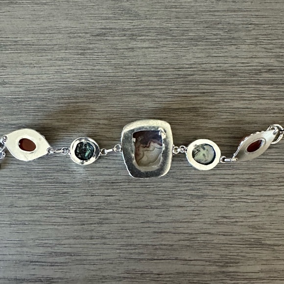 0327 Crazy Lace Agate Biwa Pearl Bracelet Handmade Silver Gemstone Jewelry - Picture 9 of 9